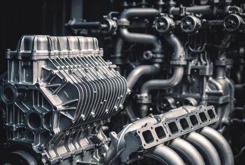 Engine block cleaned to bright metal